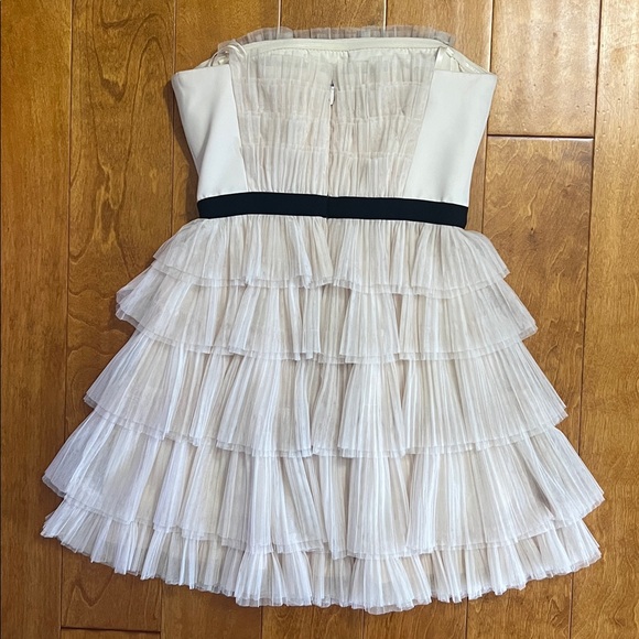 BCBG Maxazaria Rayna Tiered Strapless Tulle Dress 2 Vanilla Party Wedding Prom - Picture 9 of 14